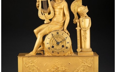 61070: An Empire-Style Gilt Bronze-Mounted Mantel Clock