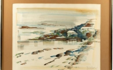 Alfred Birdsey - Watercolor of Bermuda - Signed