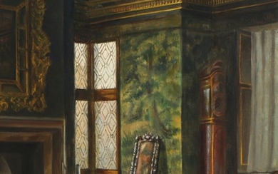 Augusta Læssøe: Interior from Rosenborg Castle. Signed and dated A. Læssøe 1892. Oil on canvas. 35.5×27.5 cm.