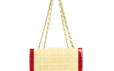 CHANEL - a vintage Choco Bar Flap handbag. View more details