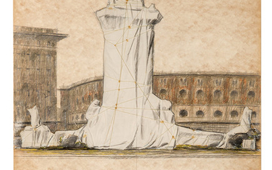 Christo - Christo: Wrapped Fountain (Project for "La Fontana de Jujol, Plaza D'Espana- Barcelona")