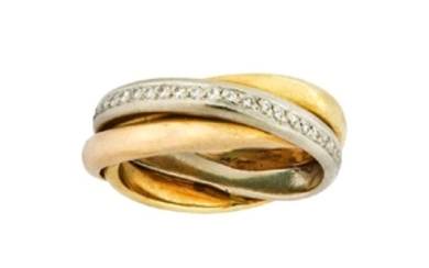 A diamond-set triple band ring, retailed by Boodle &