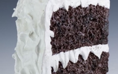 Ellen Lustig Trompe L'Oeil Pottery Chocolate Cake