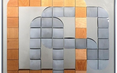 Hal Bienenfeld Geometric Op Art Decorative Mirrored