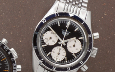 Heuer. A rare stainless steel manual wind chronograph bracelet watch