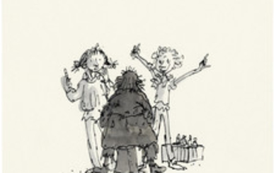 Quentin Blake (b. 1932), Mr Stink gets a make-over from Chloe and Annabelle