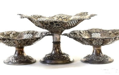 A set of Three Victorian Silver Dessert-Stands, by Cooper Brothers...