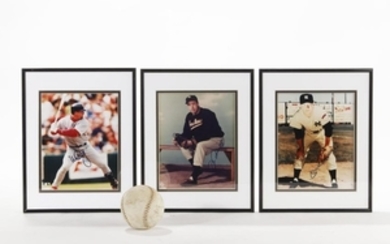 Signed baseball photos: DiMaggio, Mantel, McGwire