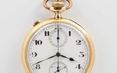 Split-second Chronograph 18kt Gold Open-face Watch