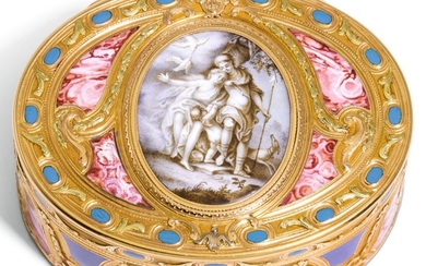 A THREE-COLOUR GOLD AND ENAMEL SNUFF BOX, JEAN-JOSEPH BARRIÈRE, PARIS, 1771