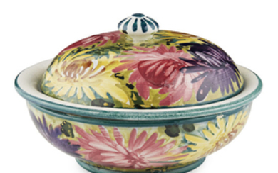 A WEMYSS WARE SOAP DISH COVER AND LINER 'CHRYSANTHEMUMS'...