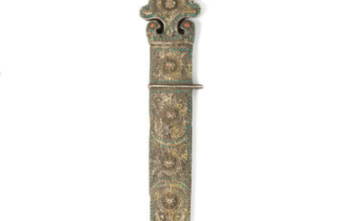 A silver and coral mounted steel dagger (kindjal)