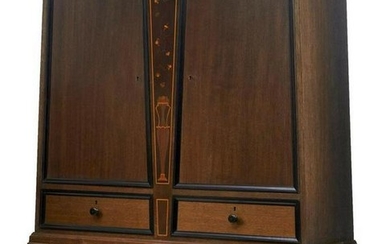ART DECO OAK INLAID CABINET ON STAND