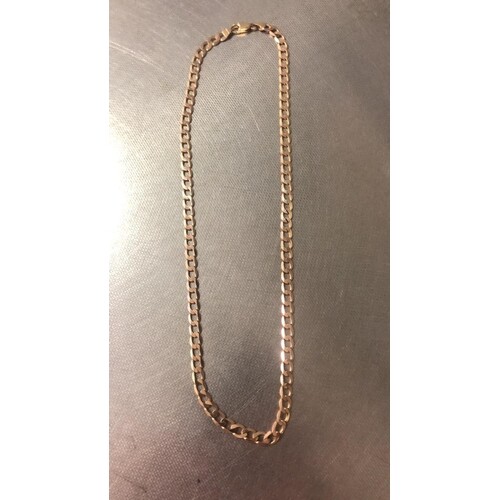 9ct yellow gold curb chain, 20" in length and weight 21g