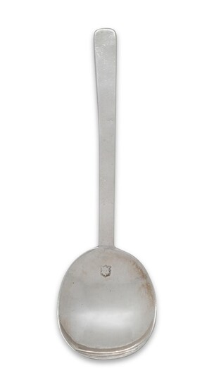 A 17th century silver Puritan spoon, London c.1660, Steven Venables, the tapering stem to a rounded oval bowl, 17.5cm long, approx. weight 1.3oz Provenance: The estate of the late designer, Anthony Powell