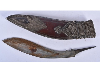 A 19TH CENTURY MIDDLE EASTERN INDIAN SILVER MOUNTED LEATHER ...
