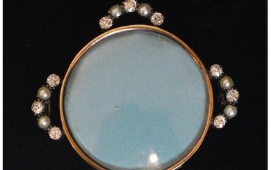 A 19th century diamond and split pearl set brooch, the circu...
