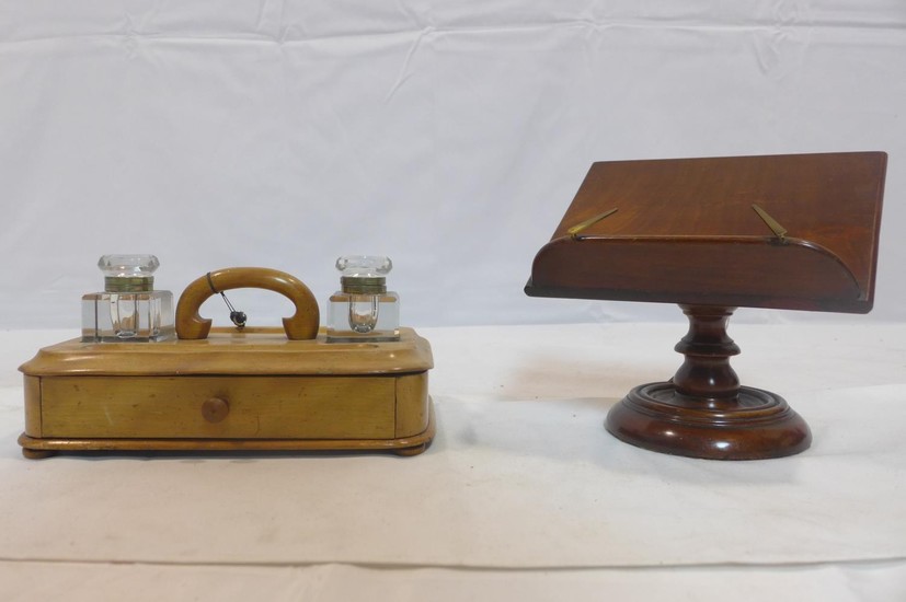 A 19th century mahogany table top reading stand together wit...