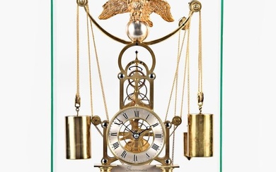 A 20th century reproduction skeleton clock by Dent, London