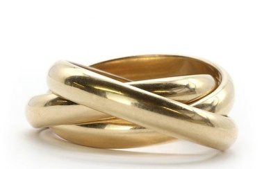A 9ct three colour gold Russian wedding ring