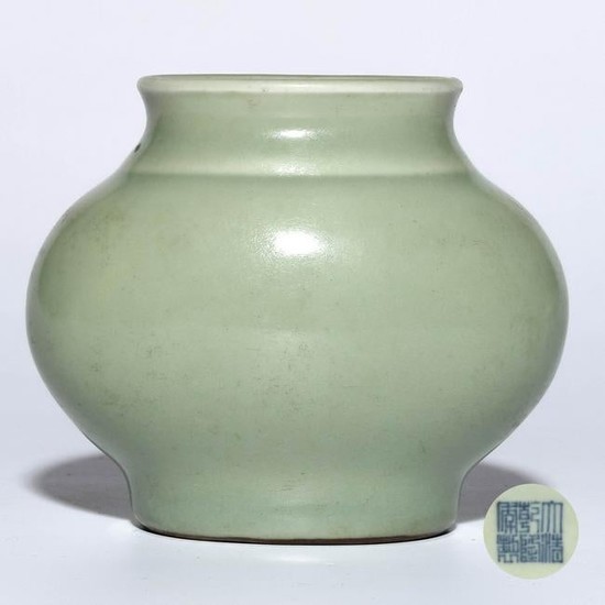 A CELADON GLAZED WATER CONTAINER, QIANLONG MARK
