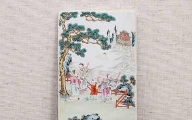 A Chinese famille rose porcelain plaque