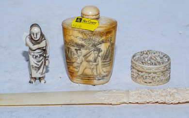 A Collection of Small Chinese Carved Bone Items