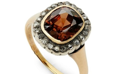 A French mid 19th century zircon & diamond cluster ring