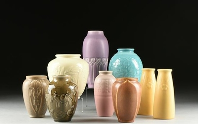 A GROUP OF NINE ROOKWOOD POTTERY VASES, 20TH CENTURY