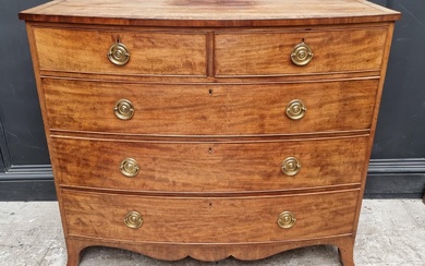 A George III mahogany bowfront chest of drawers, 117.5c...
