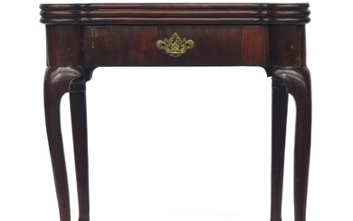 A George III mahogany triple action tea and card table, the ...