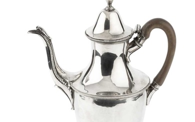 A George III silver coffee pot, of classical urn form,...