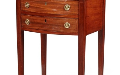 A George III style mahogany bow front table