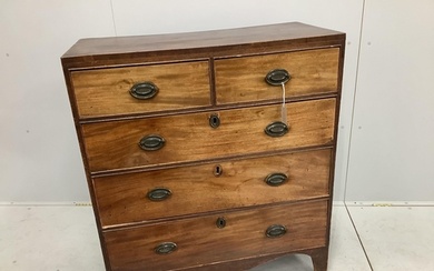 A George IV mahogany five drawer chest, width 91cm, depth 45...