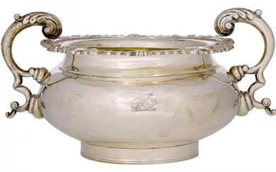 A George IV silver twin handled sugar bowl, Birmingham, c.1826,...