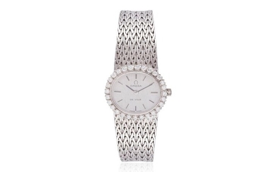 A LADY'S 18K GOLD AND DIAMOND-SET COCKTAIL WATCH, BY OMEGA,...