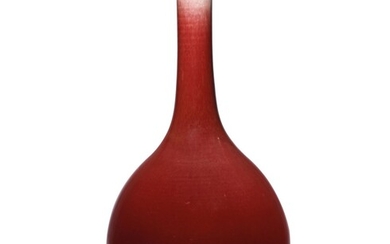 A LARGE COPPER-RED-GLAZED BOTTLE VASE, 18TH CENTURY