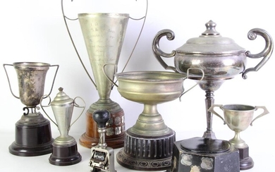A Large Collection of Various Trophys inc Silver Plated Examples