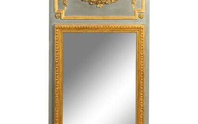 A Louis XVI Style Grey-Painted Mirror Height of mirror
