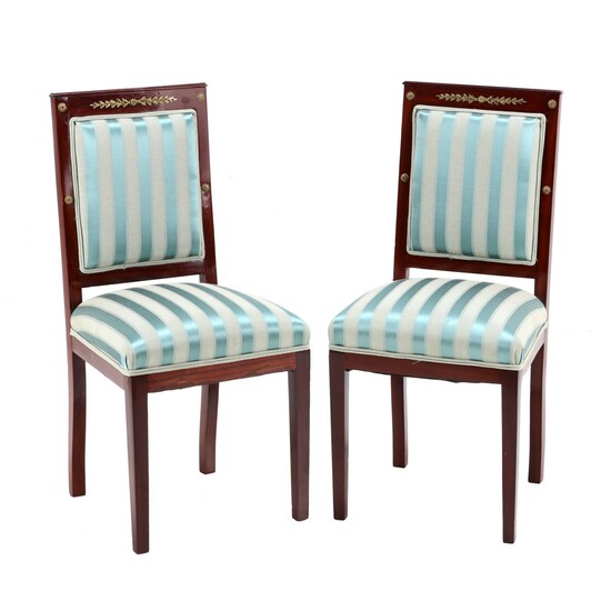 A PAIR OF EMPIRE STYLE CHAIRS
