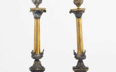 A Pair of Candlesticks, late 19th Century