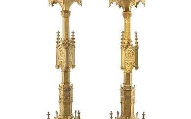 A Pair of French Gilt Bronze Pricket Sticks