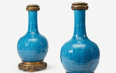 A Pair of Ormolu-Mounted Theodore Deck Faience 'Persian