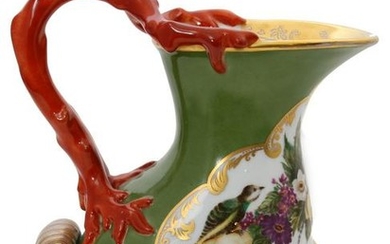A RUSSIAN PORCELAIN WATER JUG BY POPOV 19TH C.