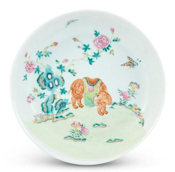 A Rare Chinese Famille Rose Porcelain Dish