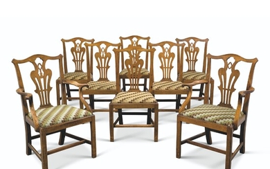 A SET OF EIGHT GEORGE III MAHOGANY DINING-CHAIRS