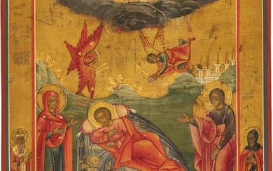 A SMALL ICON SHOWING CHRIST 'THE UNSLEEPING EYE'