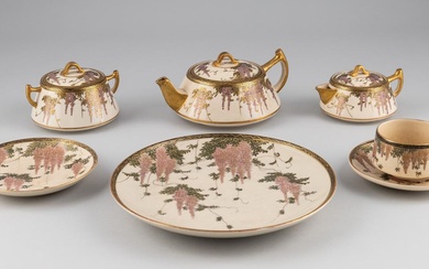 A Satsuma pottery tea set