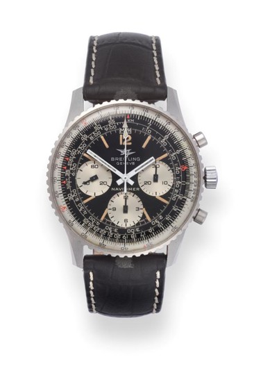 A Stainless Steel Chronograph Wristwatch, signed Breitling, Geneve, model: Navitimer,...