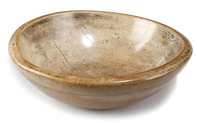 A TREEN SYCAMORE DAIRY BOWL 19TH CENTURY with...